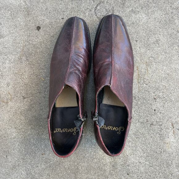 Sonora Maroon Leather Heeled Mules, Quinn Size 8 - Picture 5 of 8